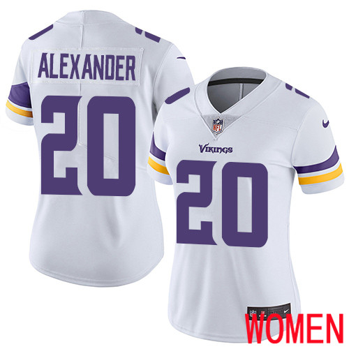Minnesota Vikings #20 Limited Mackensie Alexander White Nike NFL Road Women Jersey Vapor Untouchable->women nfl jersey->Women Jersey